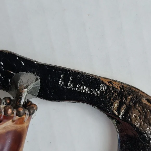 B.B. SIMON SWAROVSKI CRYSTALS AND ITALIAN LEATHER BELT - Picture 8 of 14